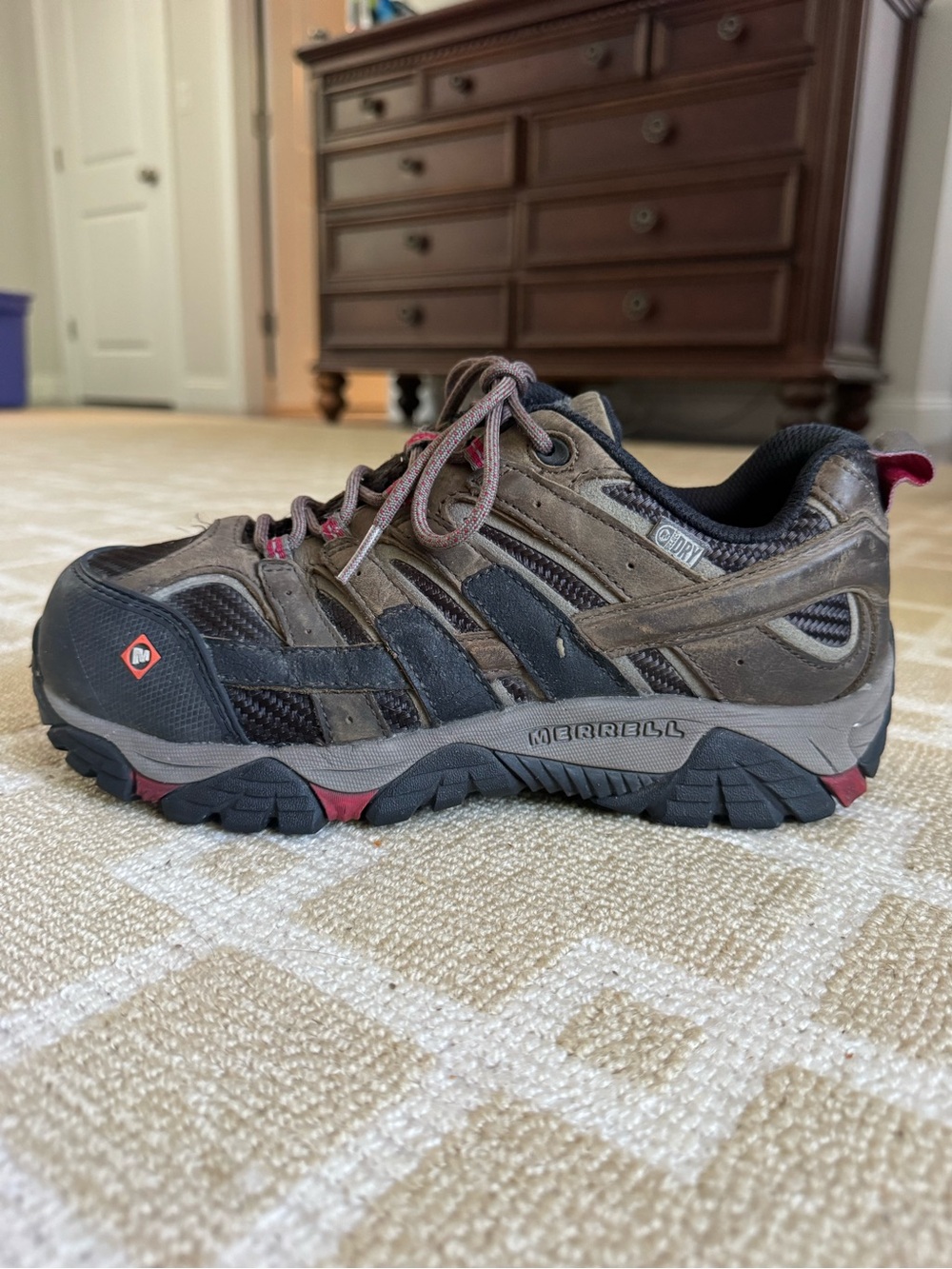 Merrell Moab 2 Vent Waterproof Composite Toe Work Shoes Brown Women’s 7.5 - Picture 3 of 13